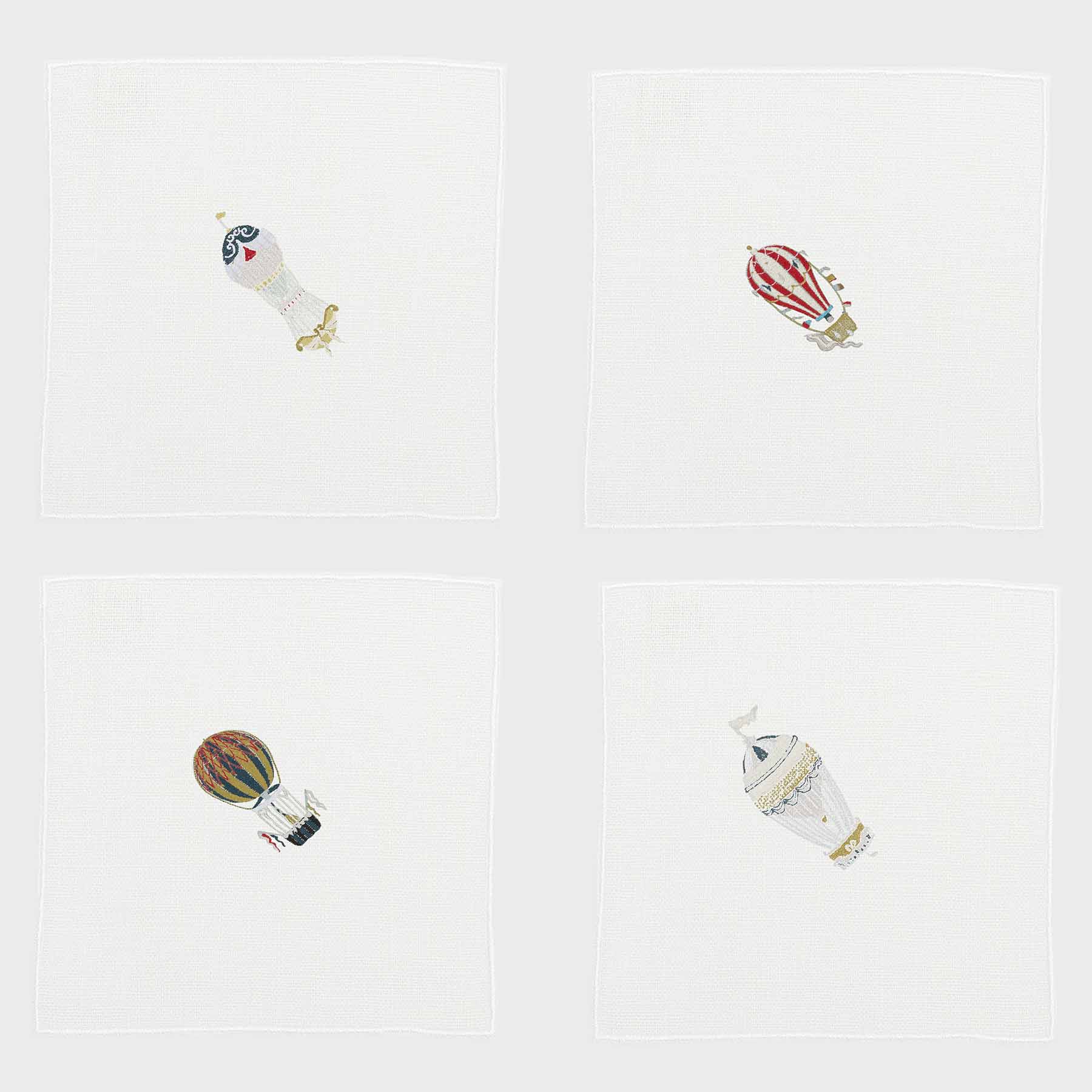 Hot Air Balloon Quadro Cocktail Napkin (Set of 4)