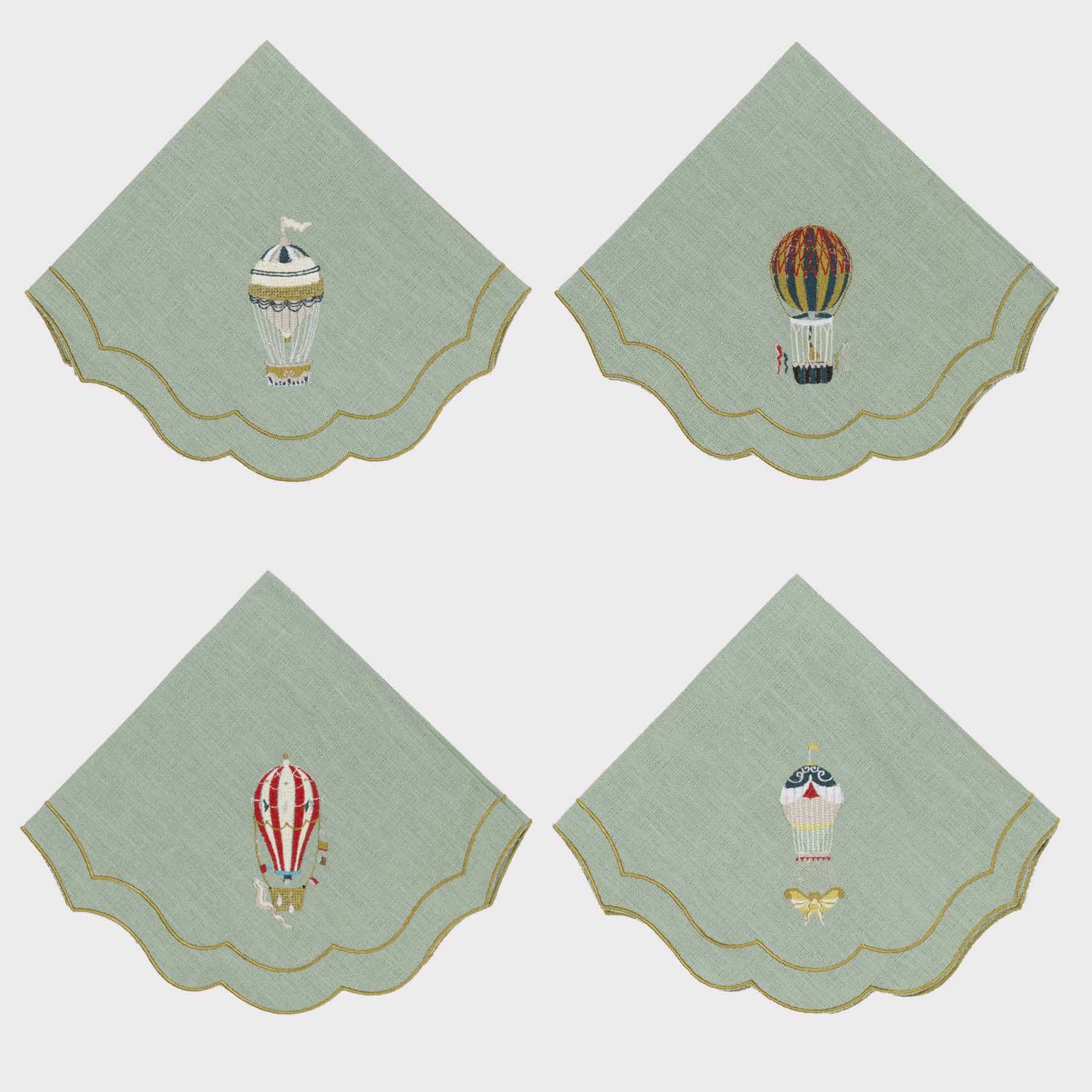 Hot Air Balloon Parentesi Oval Napkin (Set of 4)