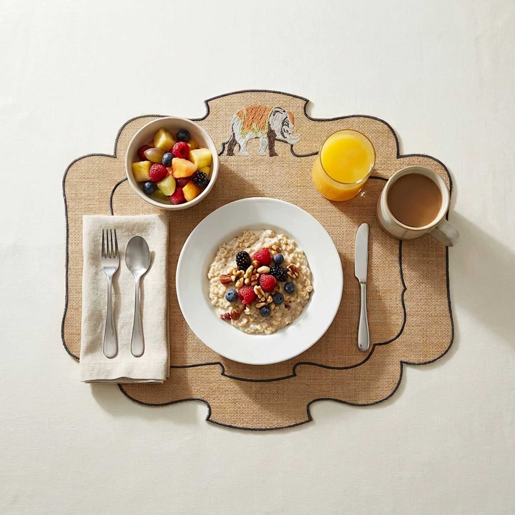 Tovaglietta Parentesi 800 Folk Elephant in Rafia