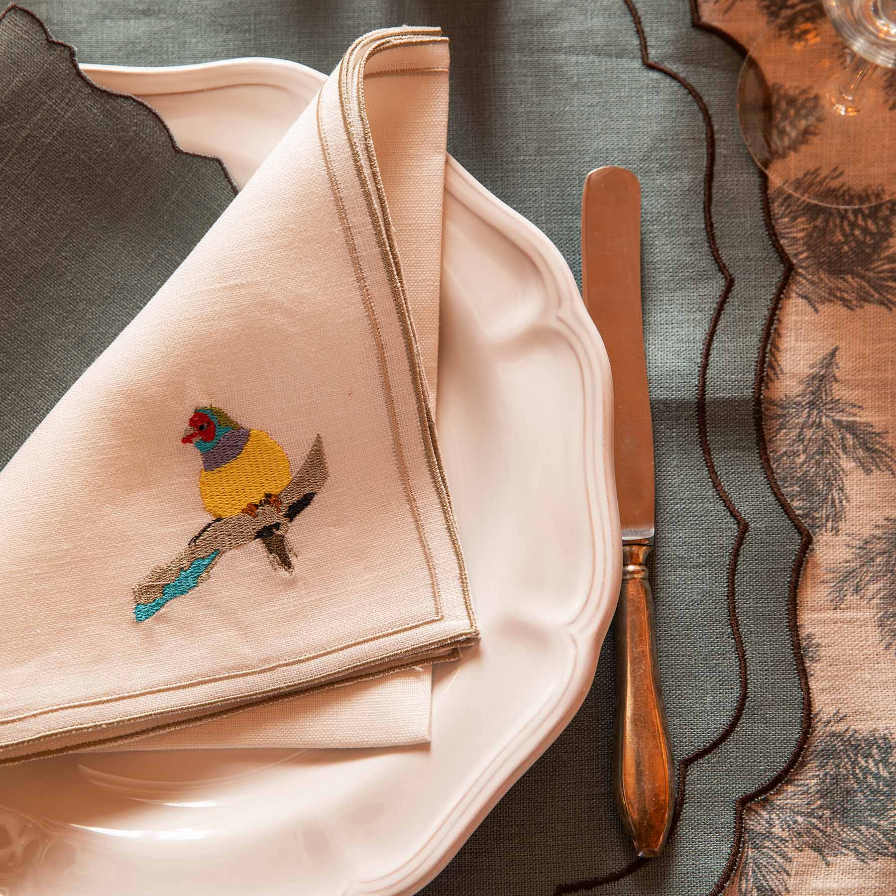 Birds Doppio Quadro Napkin (Set of 6)