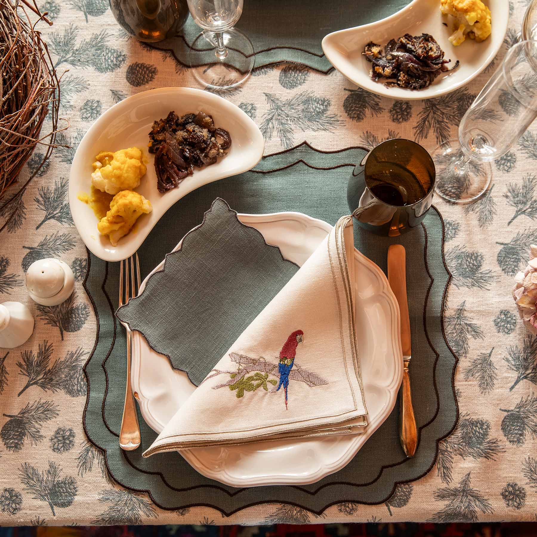 Birds Doppio Quadro Napkin (Set of 6)