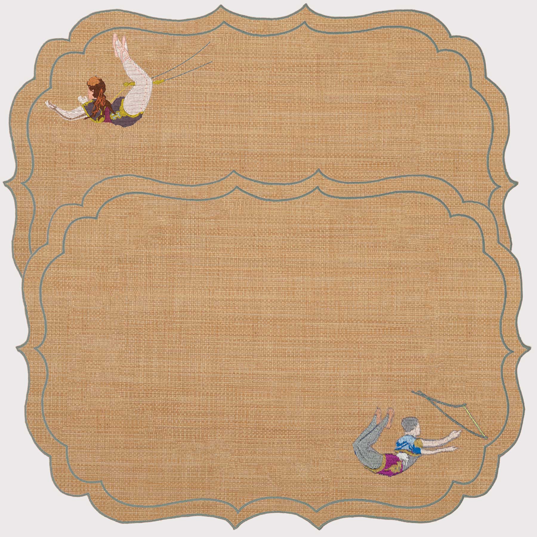 Tovaglietta Ninette Circus Performers in Rafia (set da 2)