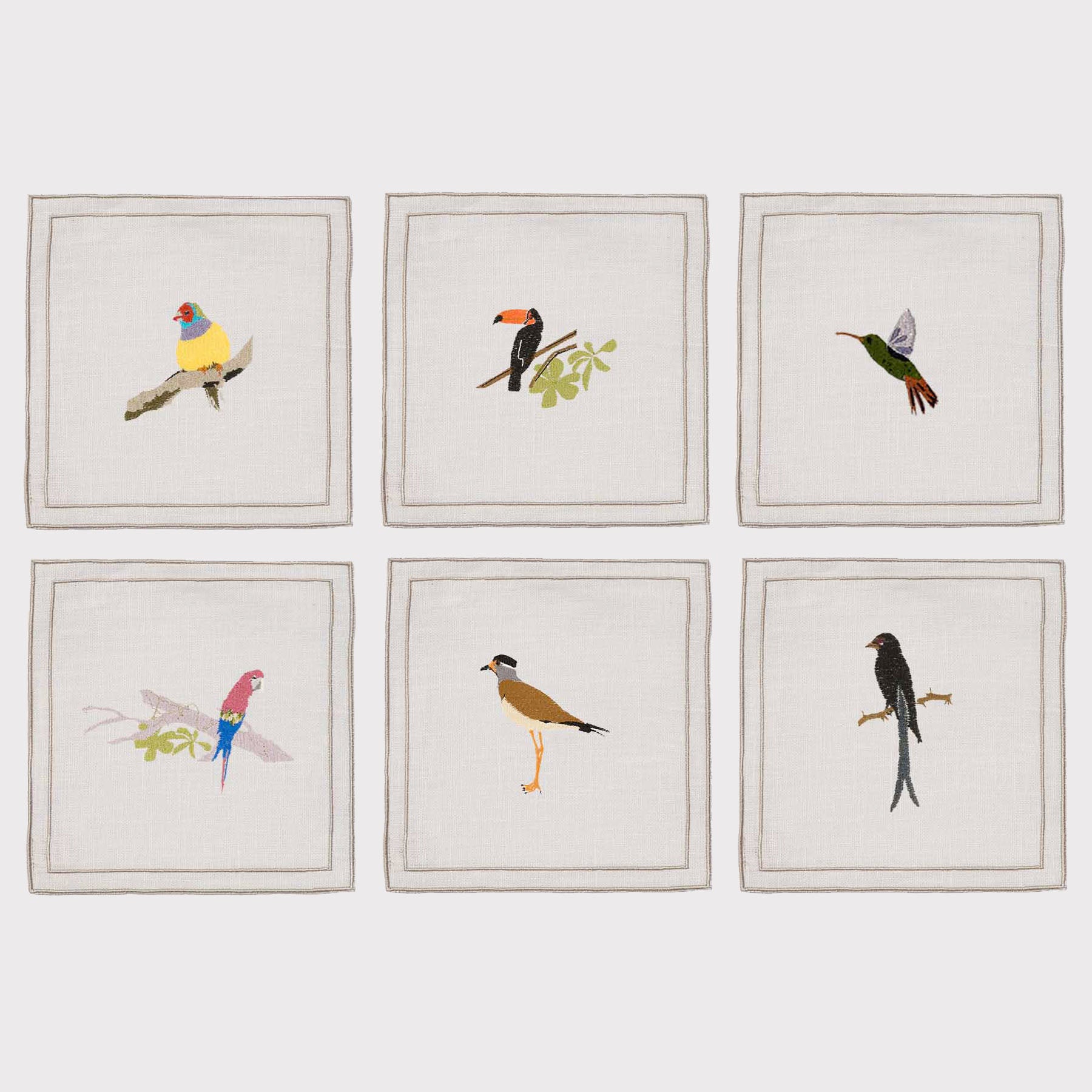 Birds Doppio Quadro Coaster (Set of 6)
