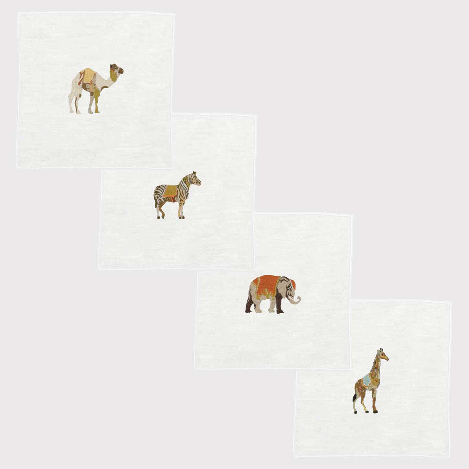 Tovaglioli da cocktail Quadro Folk Animals (set da 4)