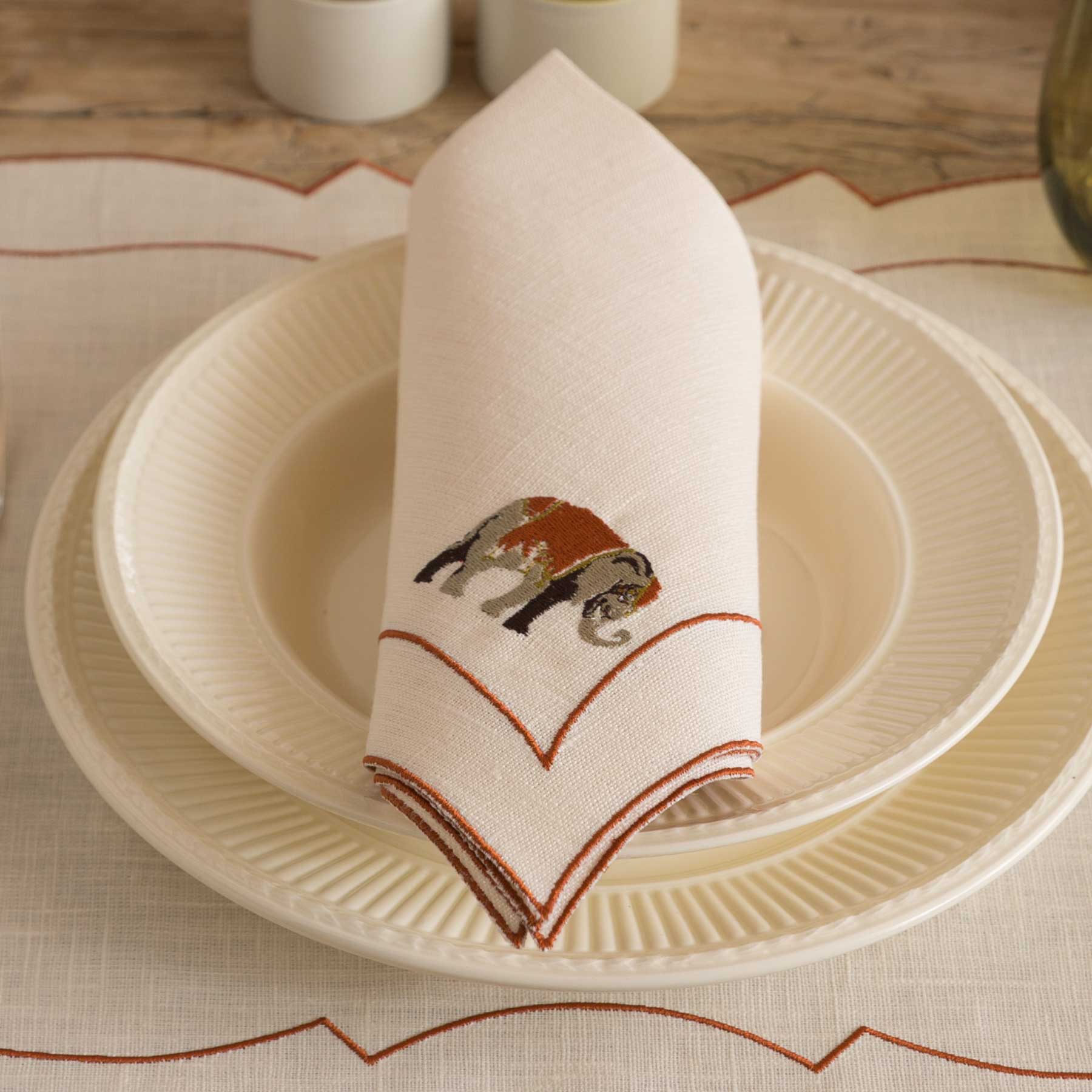 Tovagliolo Parentesi Rectangular Folk Elephant