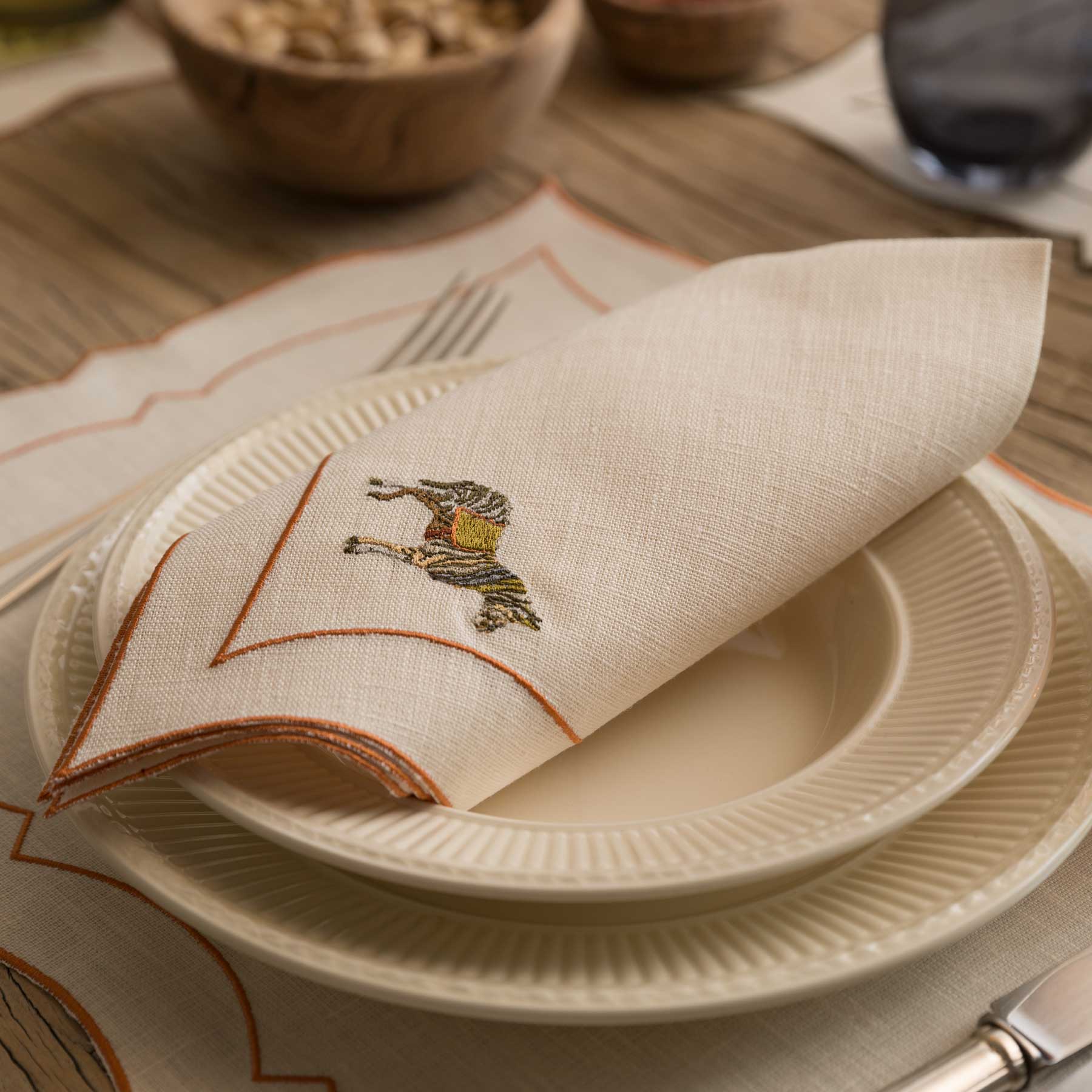 Tovagliolo Parentesi Rectangular Folk Zebra