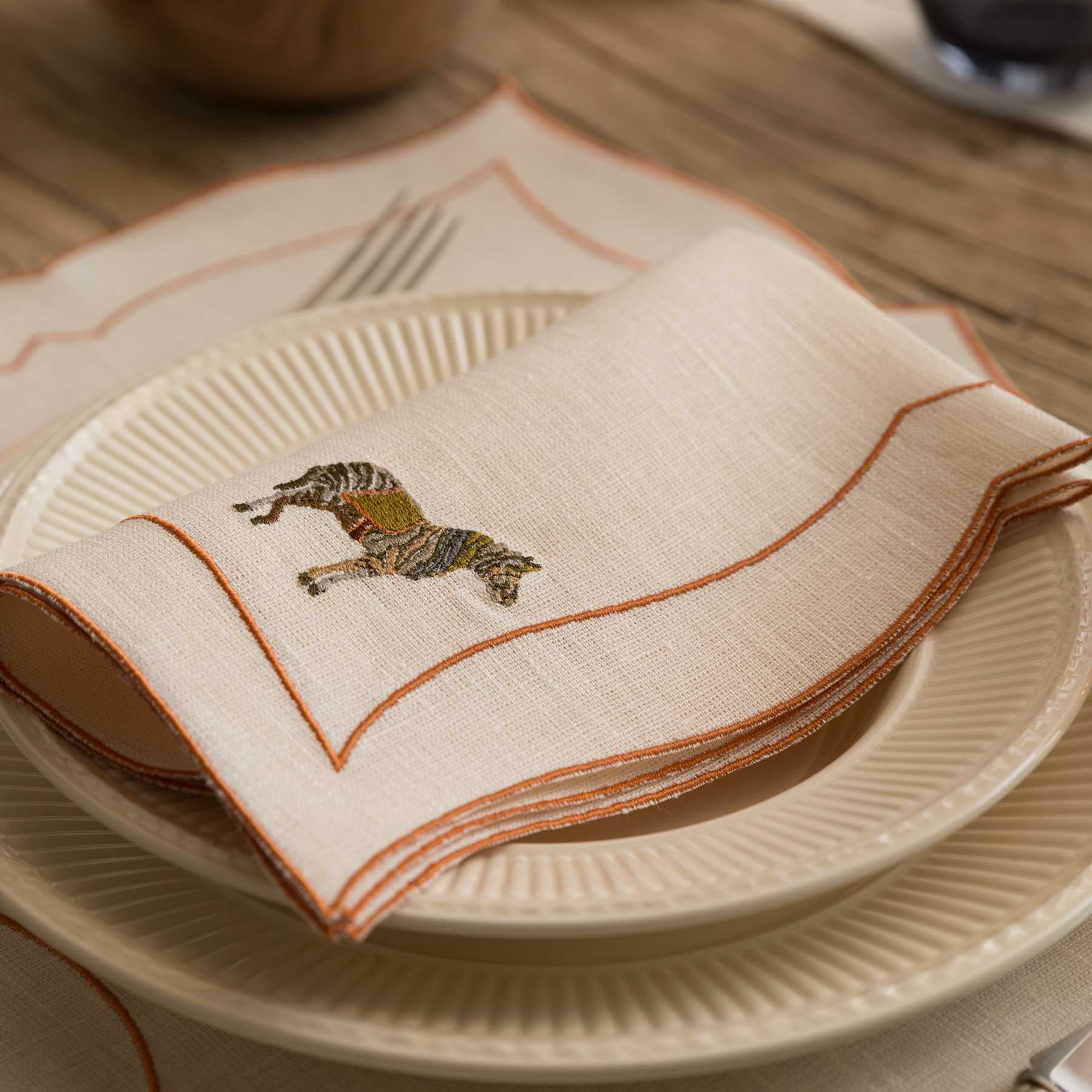 Tovagliolo Parentesi Rectangular Folk Zebra