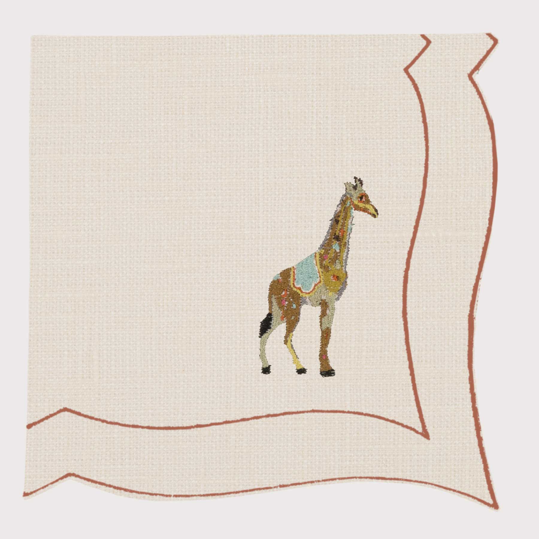 Tovagliolo Parentesi Rectangular Folk Giraffe
