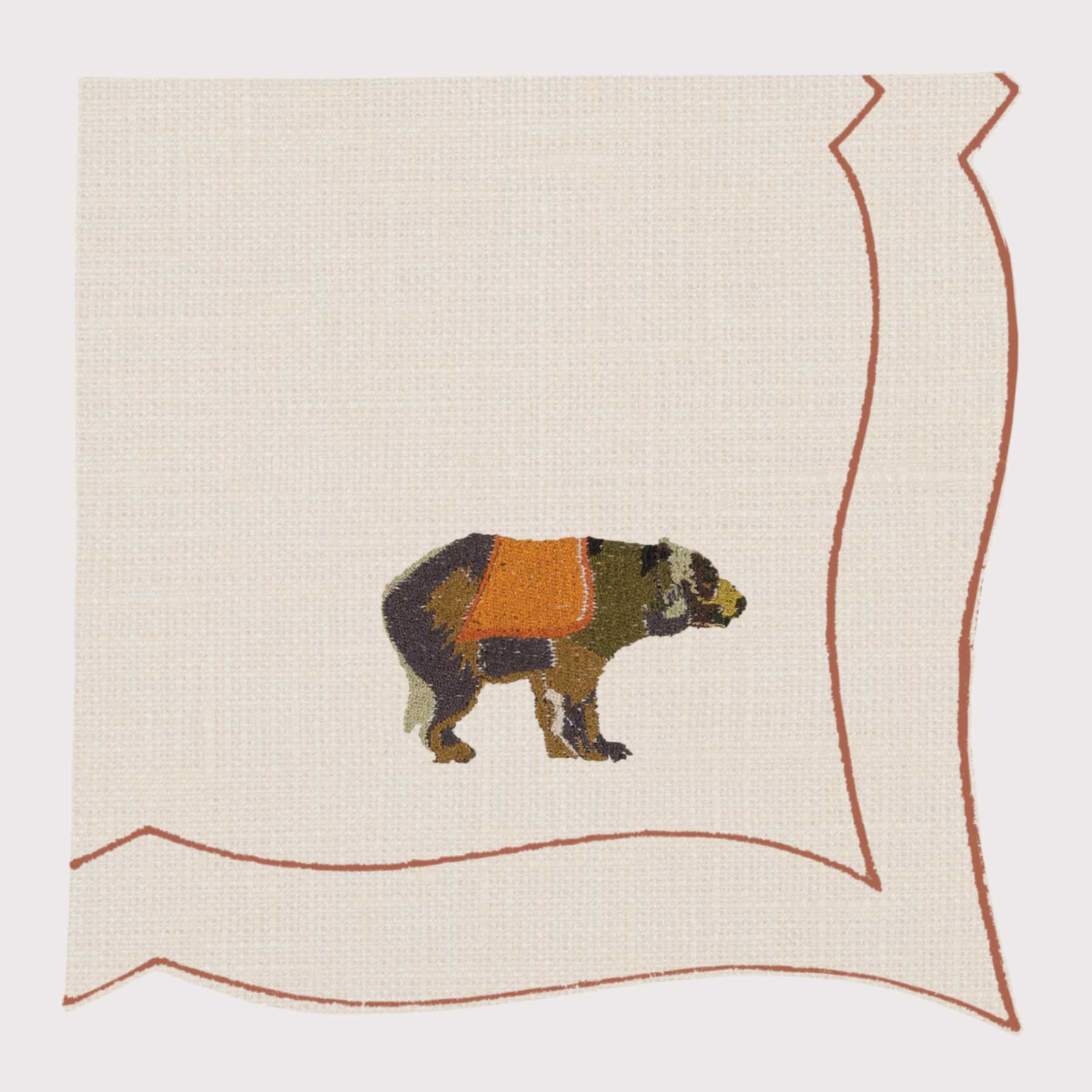 Tovagliolo Parentesi Rectangular Folk Bear