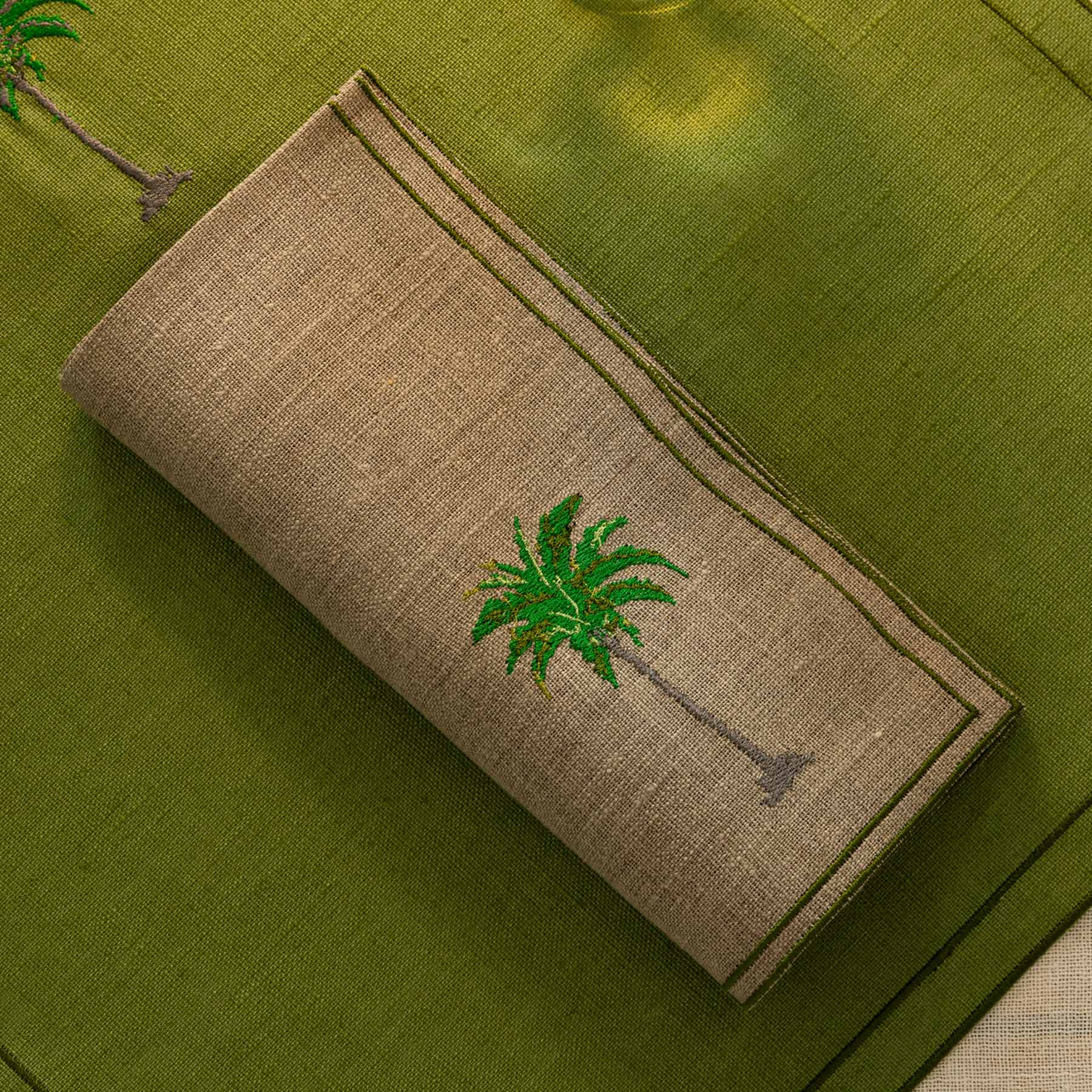 Palm & Papyrus Doppio Quadro Napkin (Set of 2)