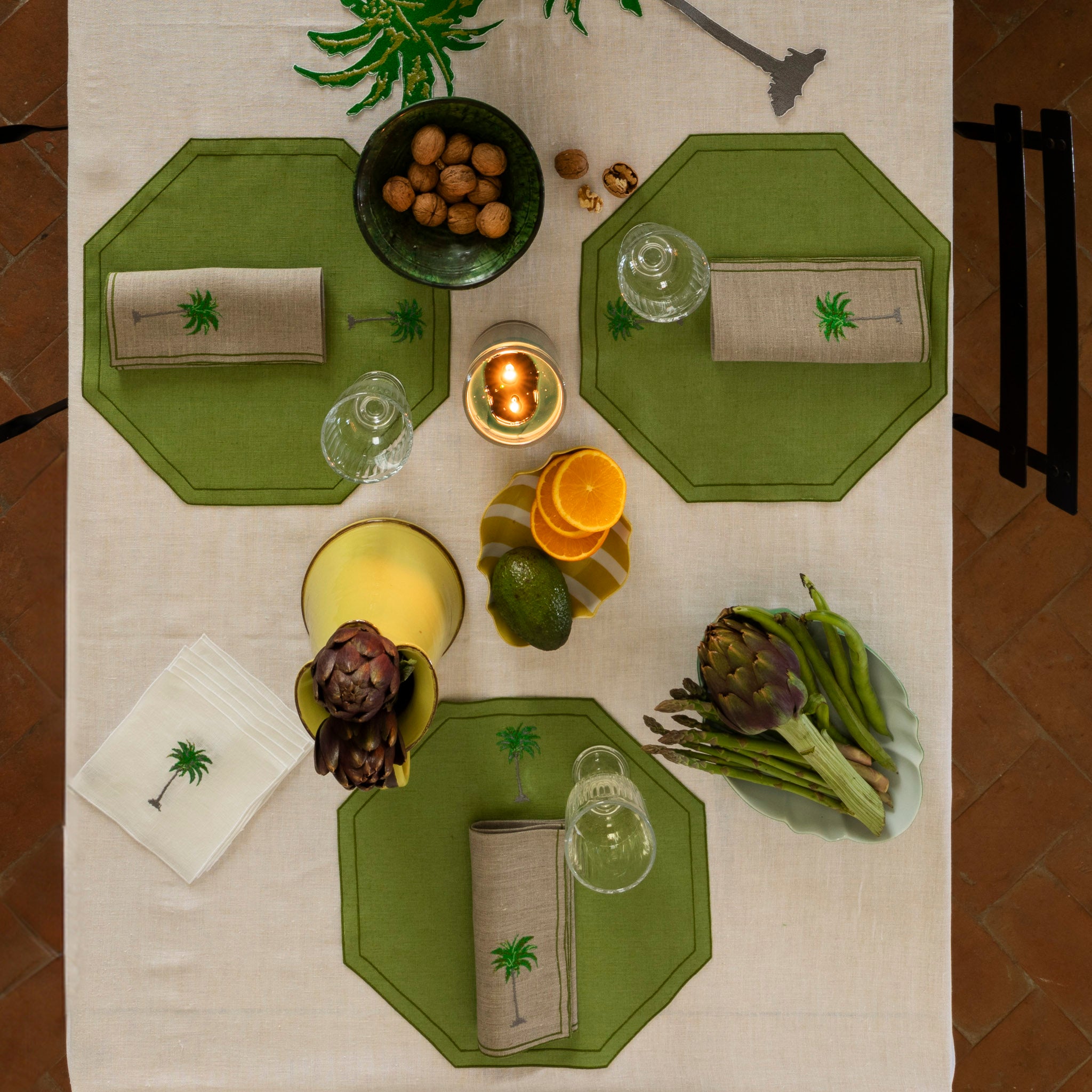 Palm Quadro Cocktail Napkin (Set of 2)