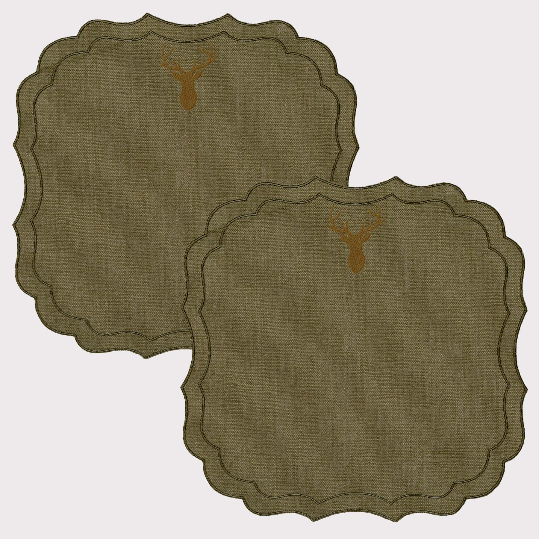 Mountain Deer Krinkle Placemat (Set of 2)