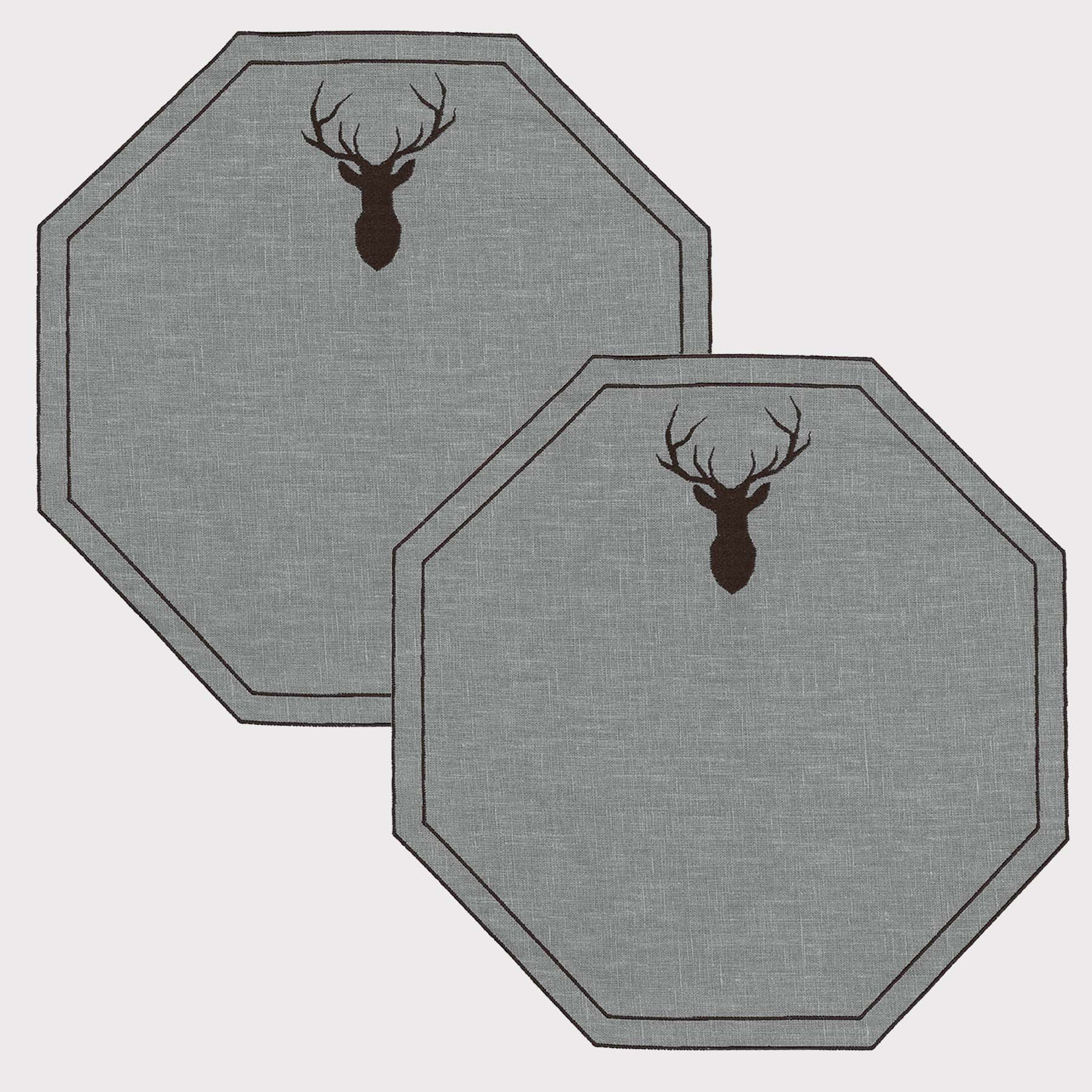Mountain Deer Octagon Placemat (Set of 2)