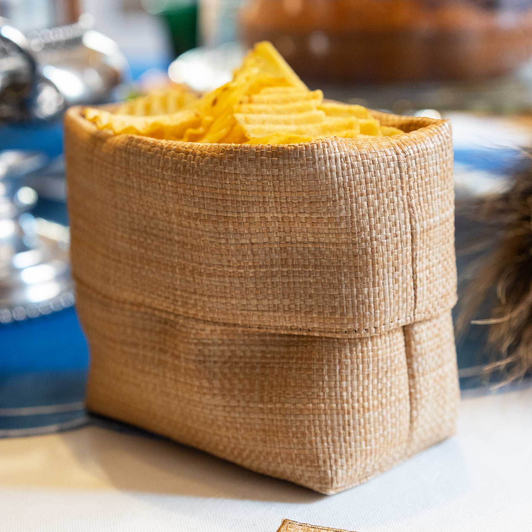 Double Bread Basket in Raffia