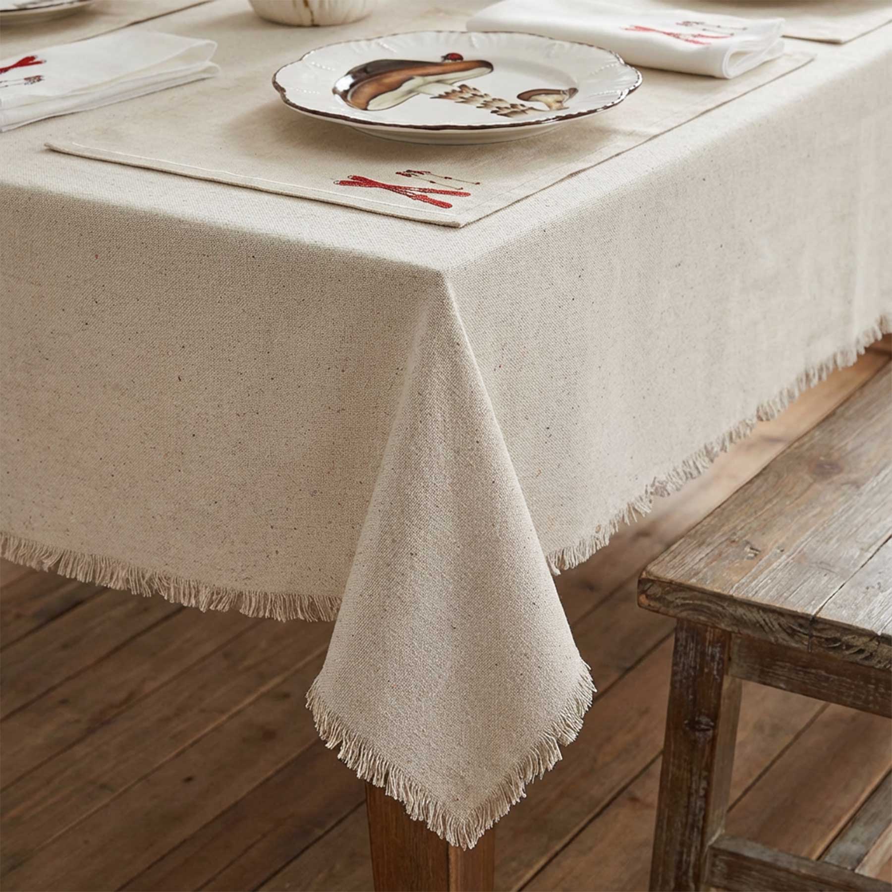 Rustic Linen Frill Tablecloth