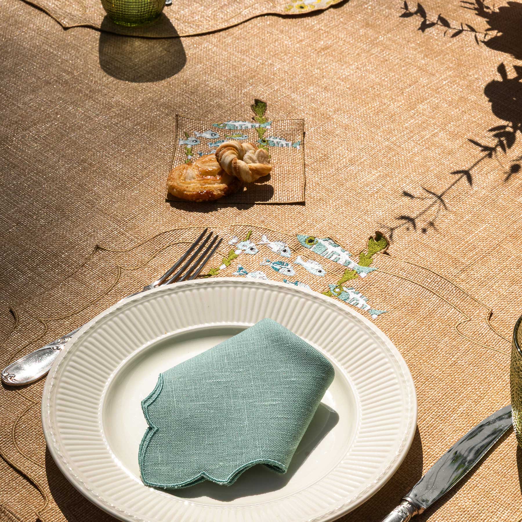 Sottobicchieri Sea Creatures in Rafia (Set di 4)