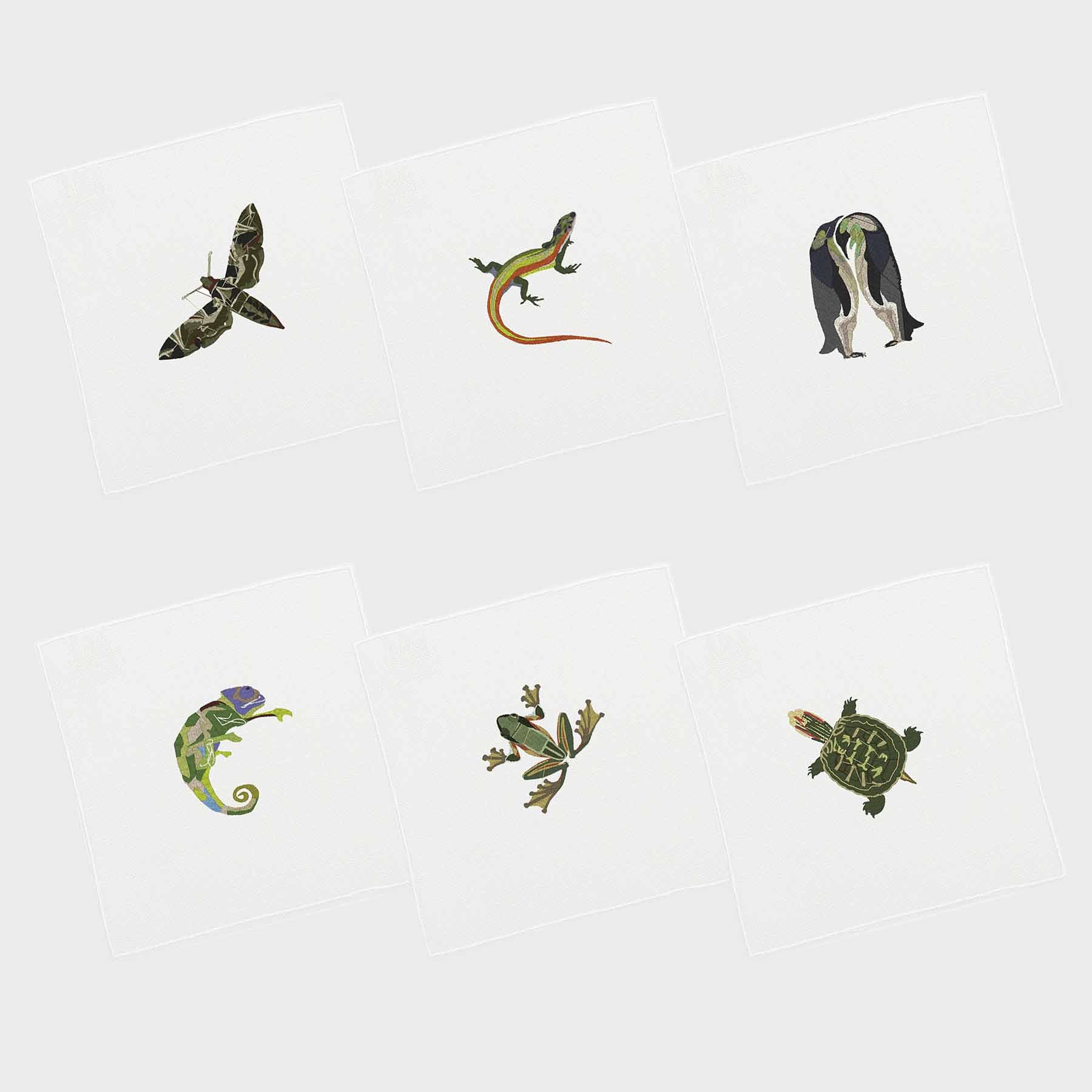 Exotic Animals Quadro Cocktail Napkin (Set of 6)