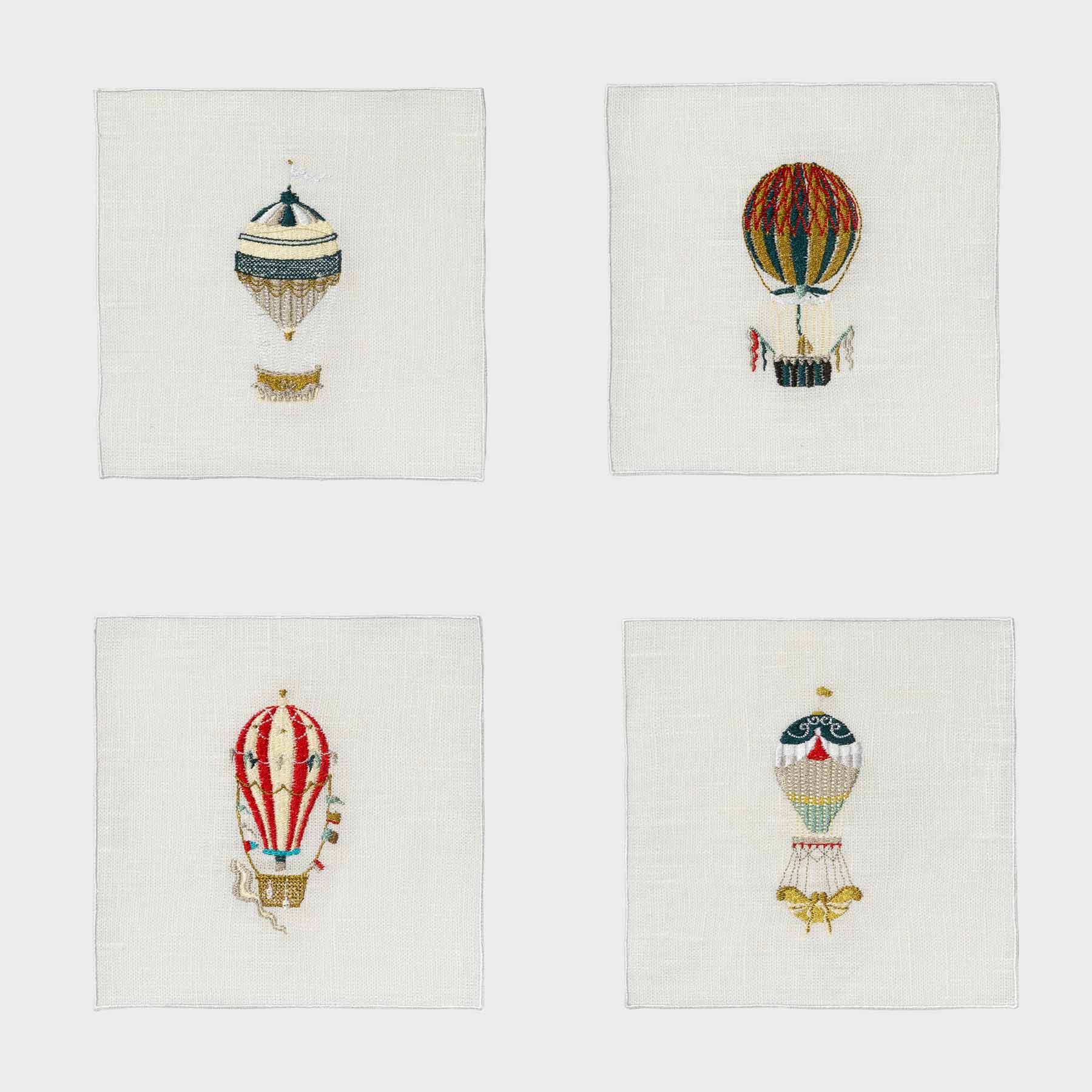 Hot Air Balloon Quadro Cocktail Napkin (Set of 4)