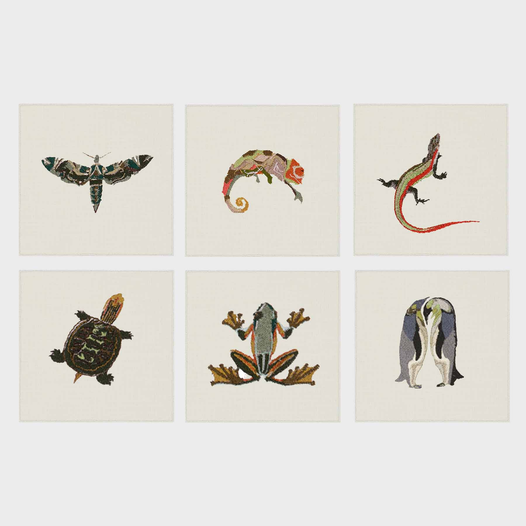 Exotic Animals Quadro Cocktail Napkin (Set of 6)