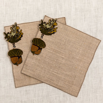 Oak & Acorn Quadro Cocktail Napkin (Set of 2)