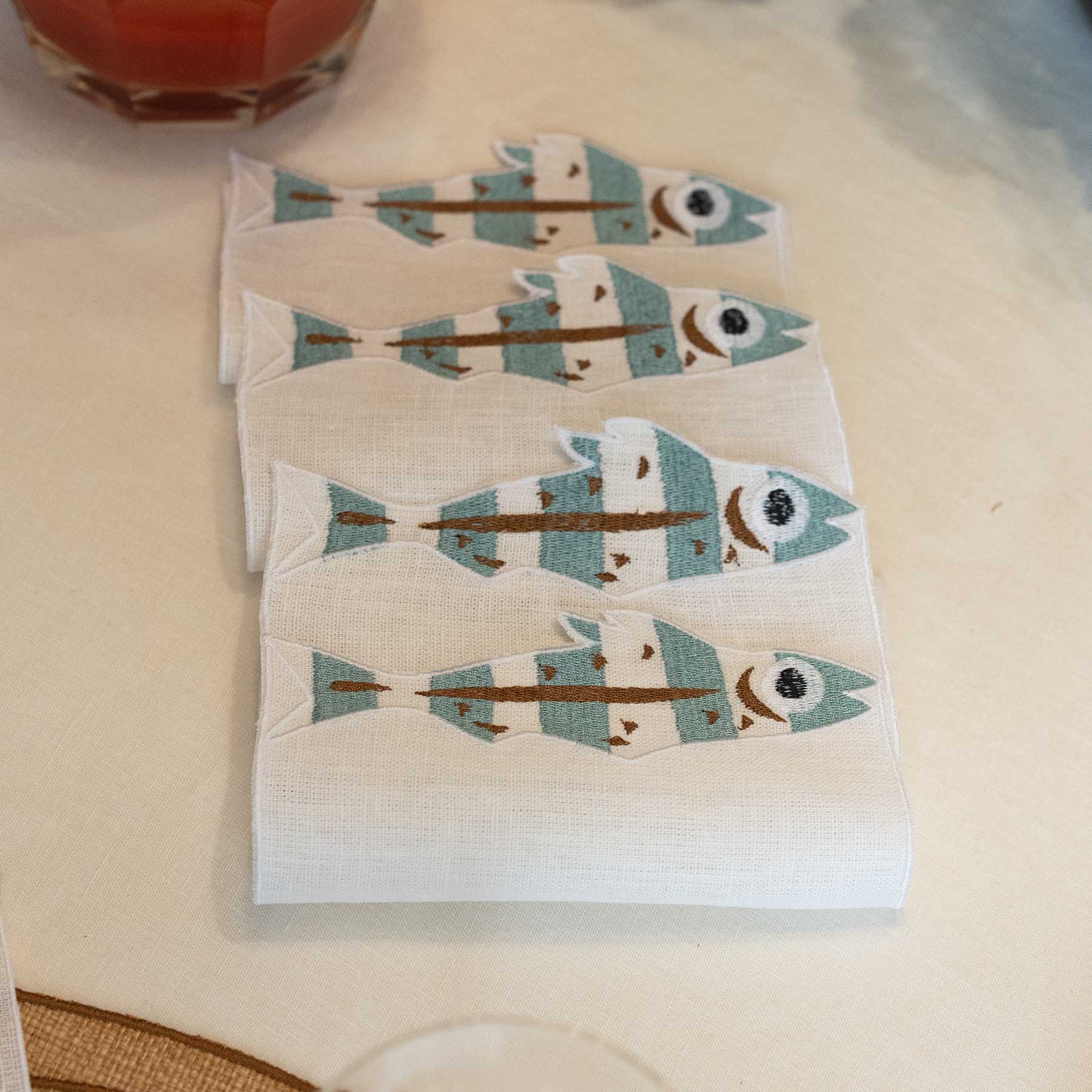 Sardine Quadro Cocktail Napkin (Set of 4)