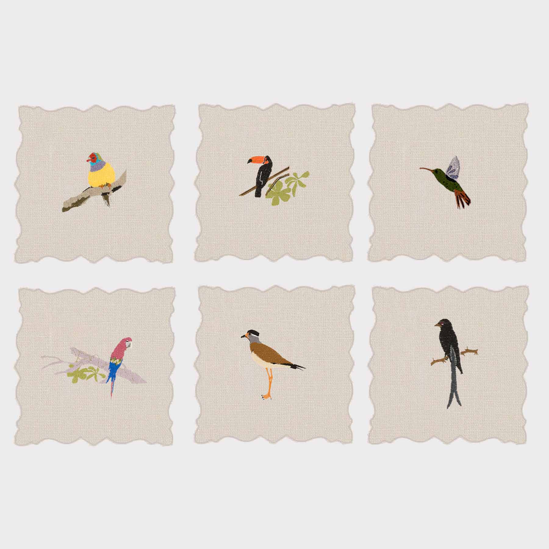 Birds Angelina Cocktail Napkin (Set of 6)