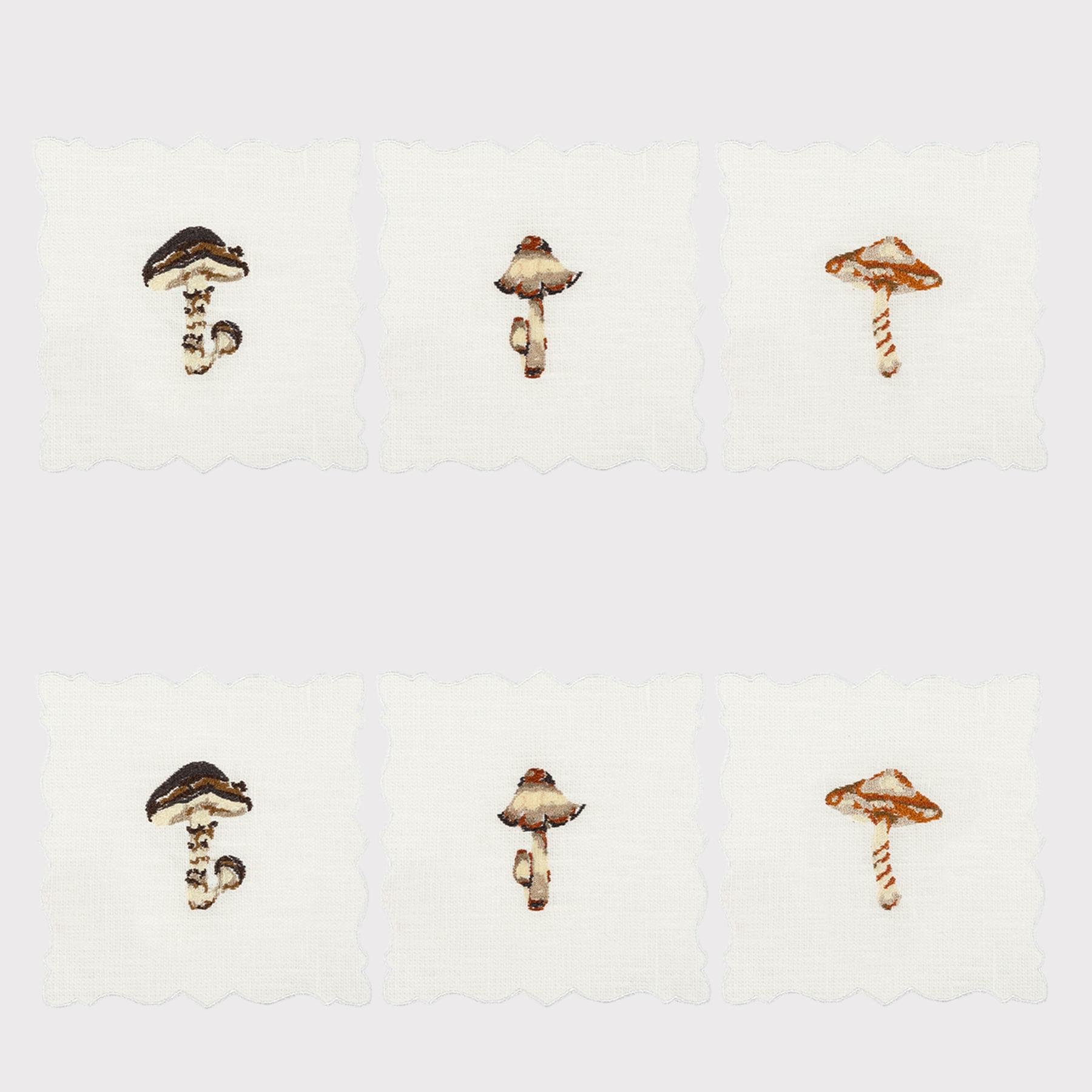 Wild Mushrooms Angelina Cocktail Napkin (Set of 6)