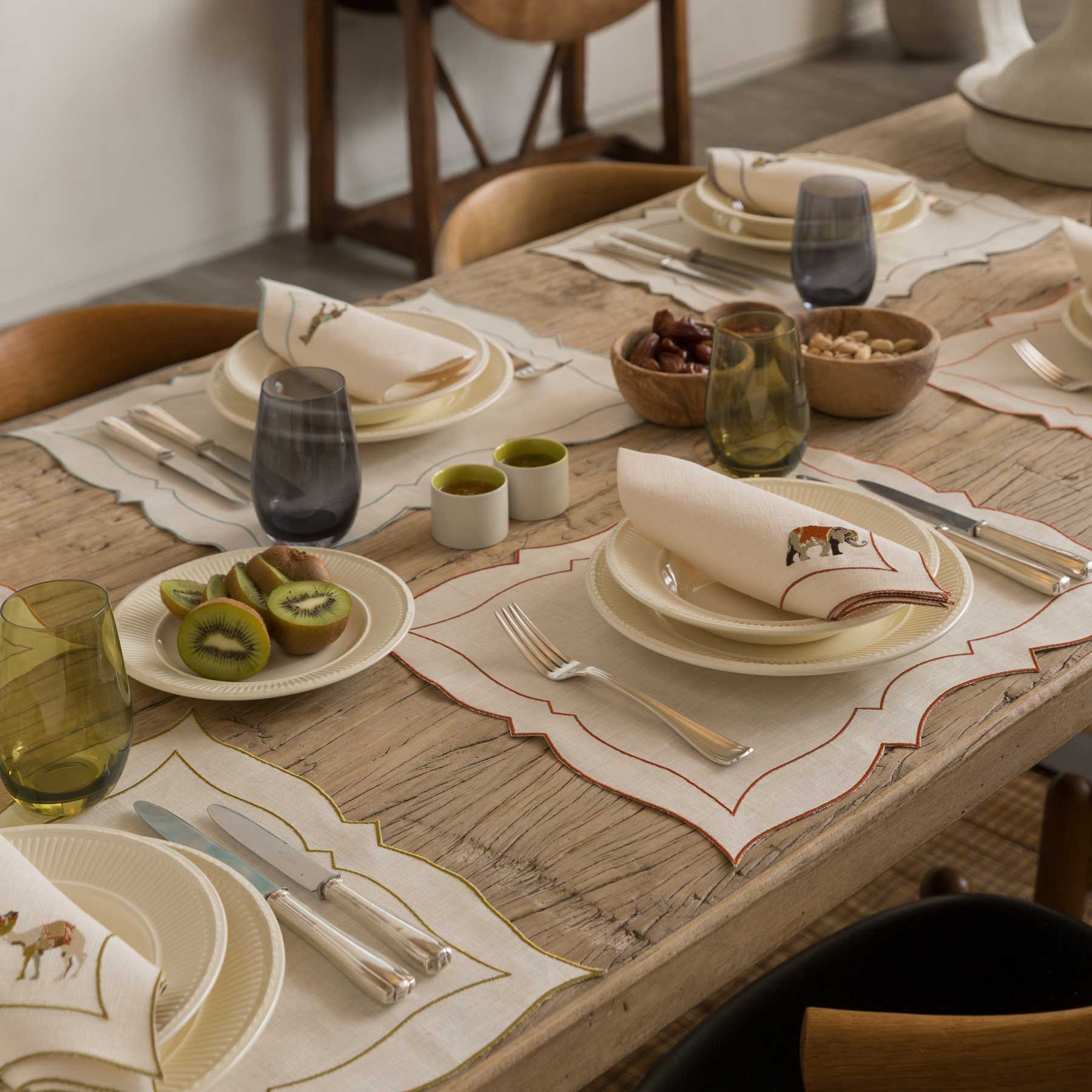 Tovagliolo Parentesi Rectangular Folk Elephant