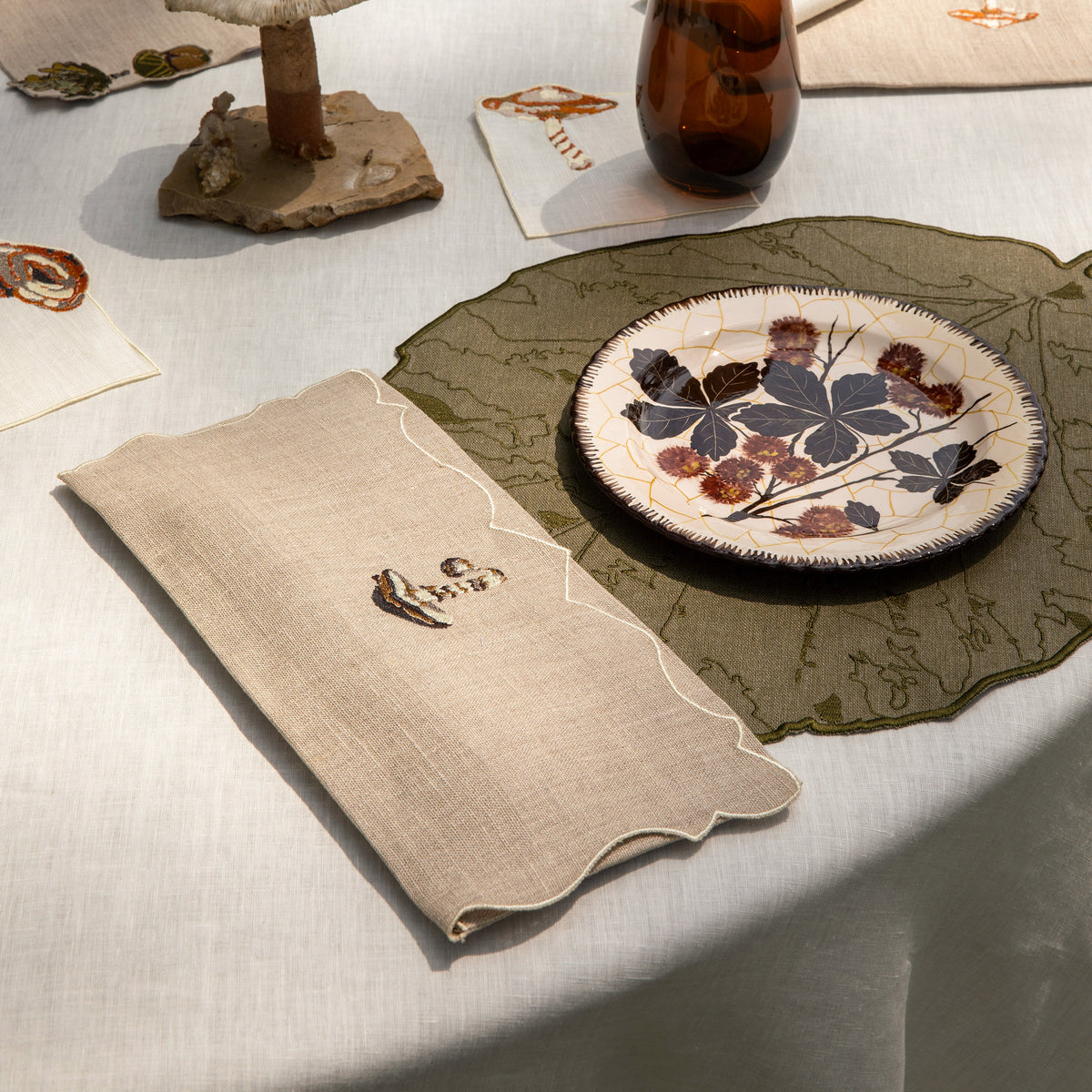 Wild Mushrooms Angelina Napkin Pocket