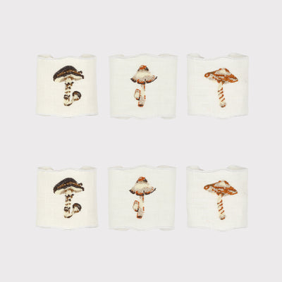 Wild Mushrooms Angelina Napkin Ring (Set of 6)