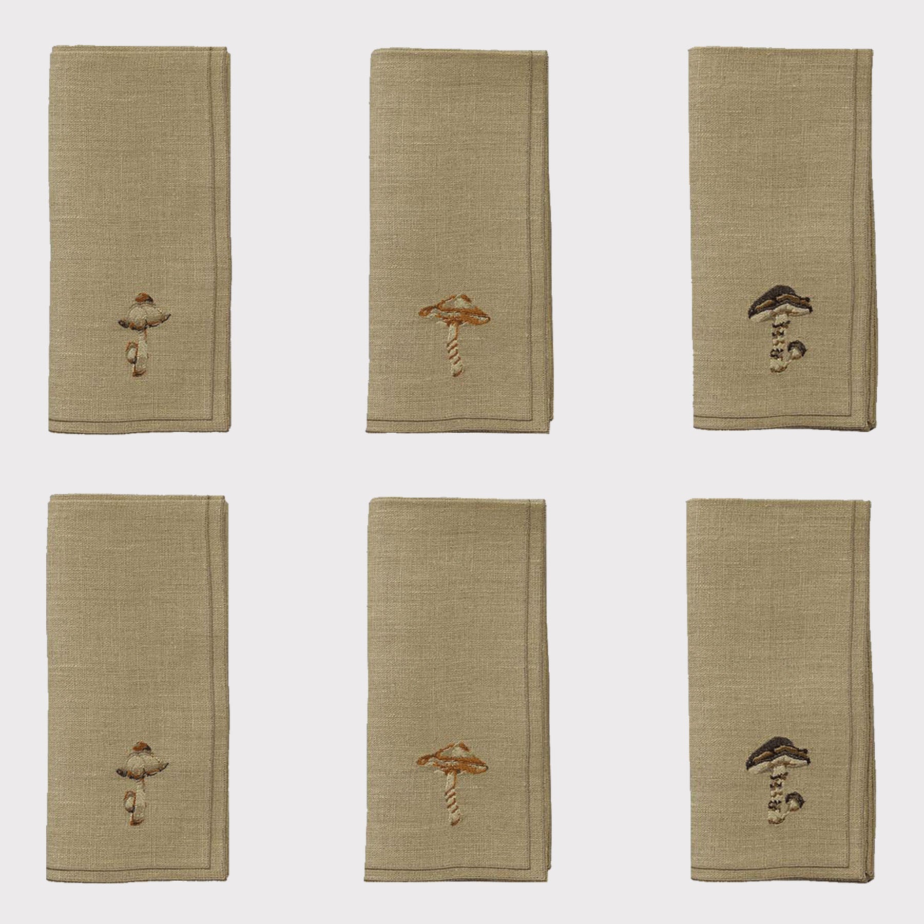Wild Mushrooms Doppio Quadro Napkin (Set of 6)