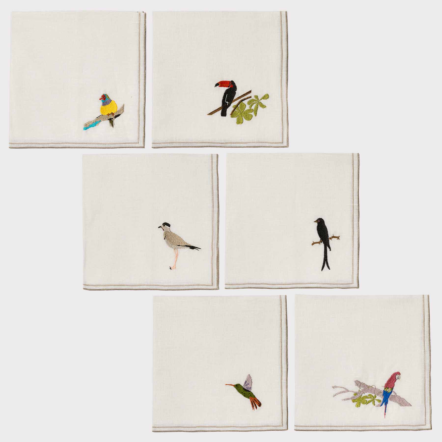 Birds Doppio Quadro Napkin (Set of 6)