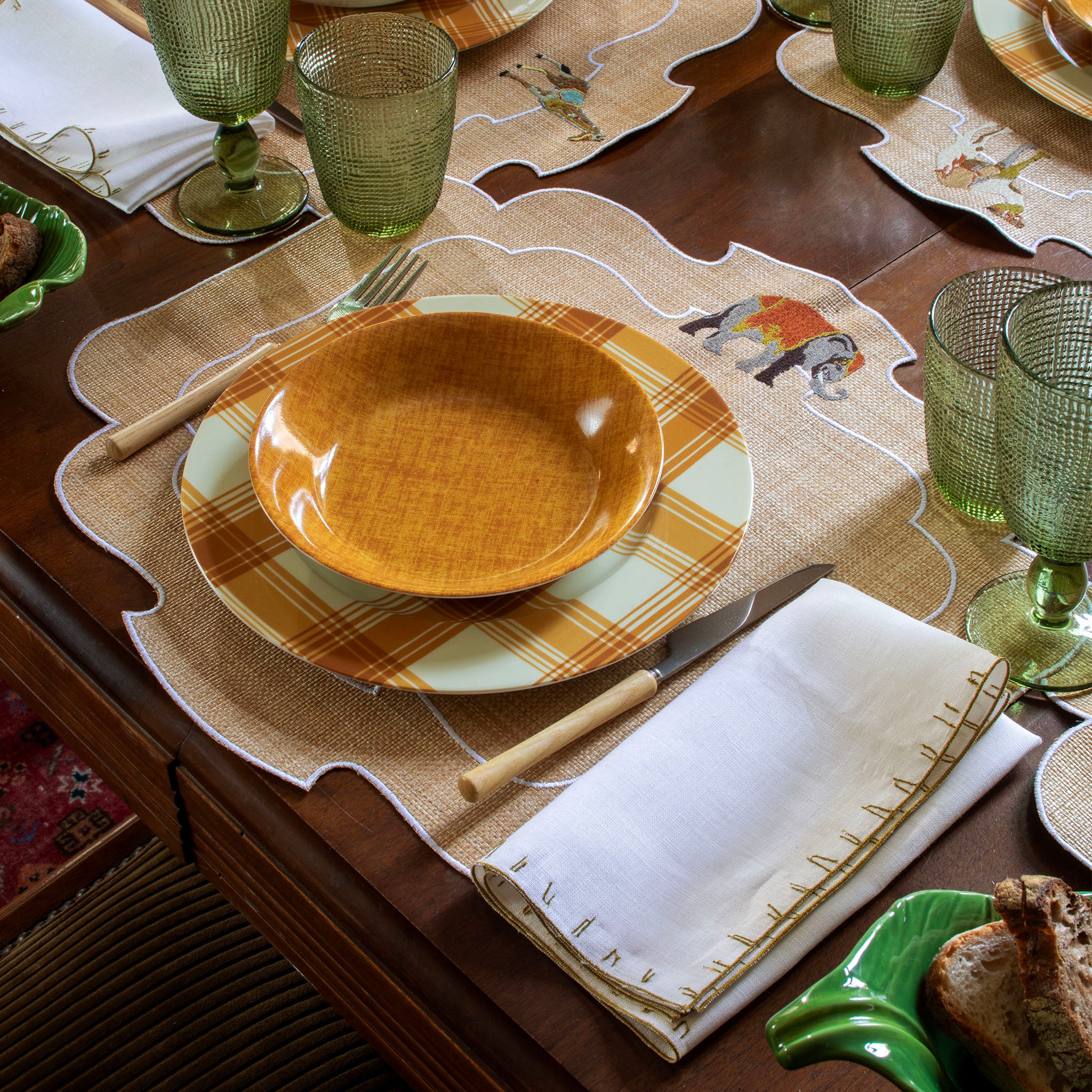 Folk Animals Parentesi 800 Placemat in Raffia