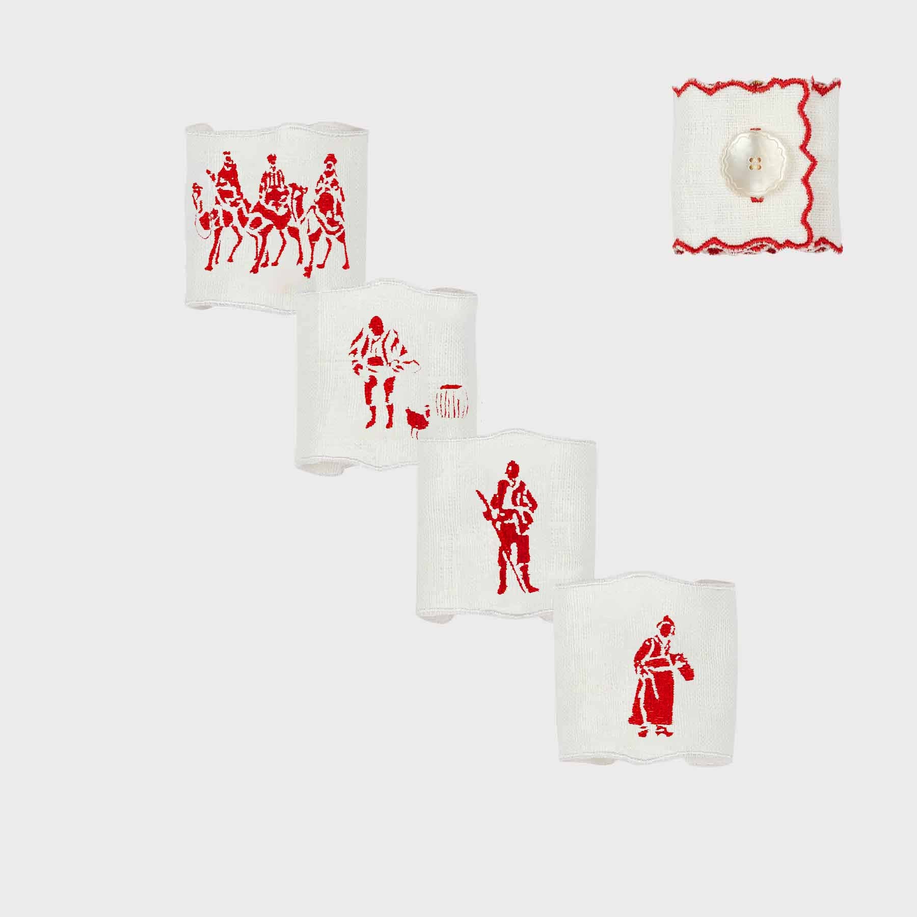 Three Wise Men & Shepherds Angelina Napkin Ring (Set of 4)