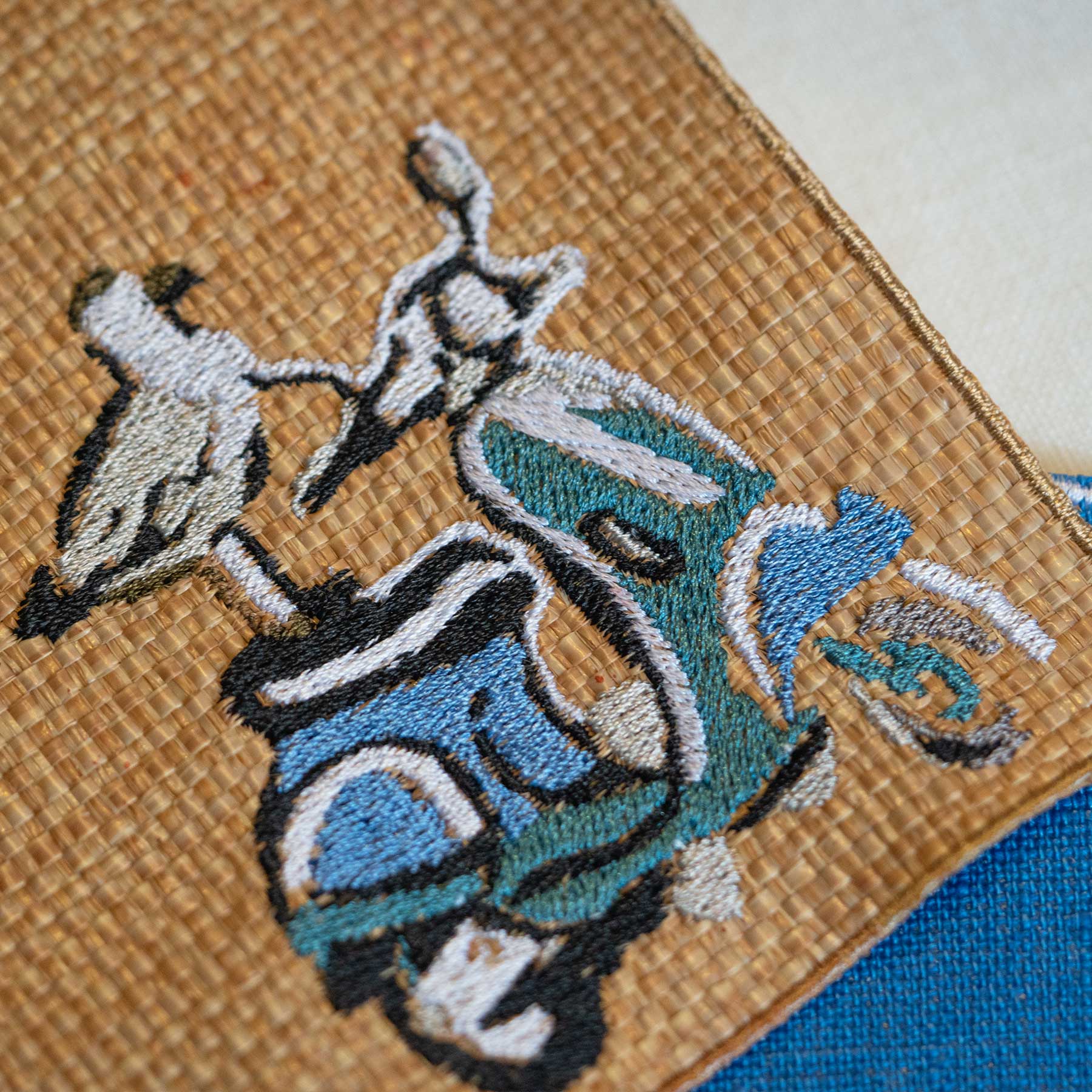 Vespa Rider Quadro Raffia Coasters (Set of 4)