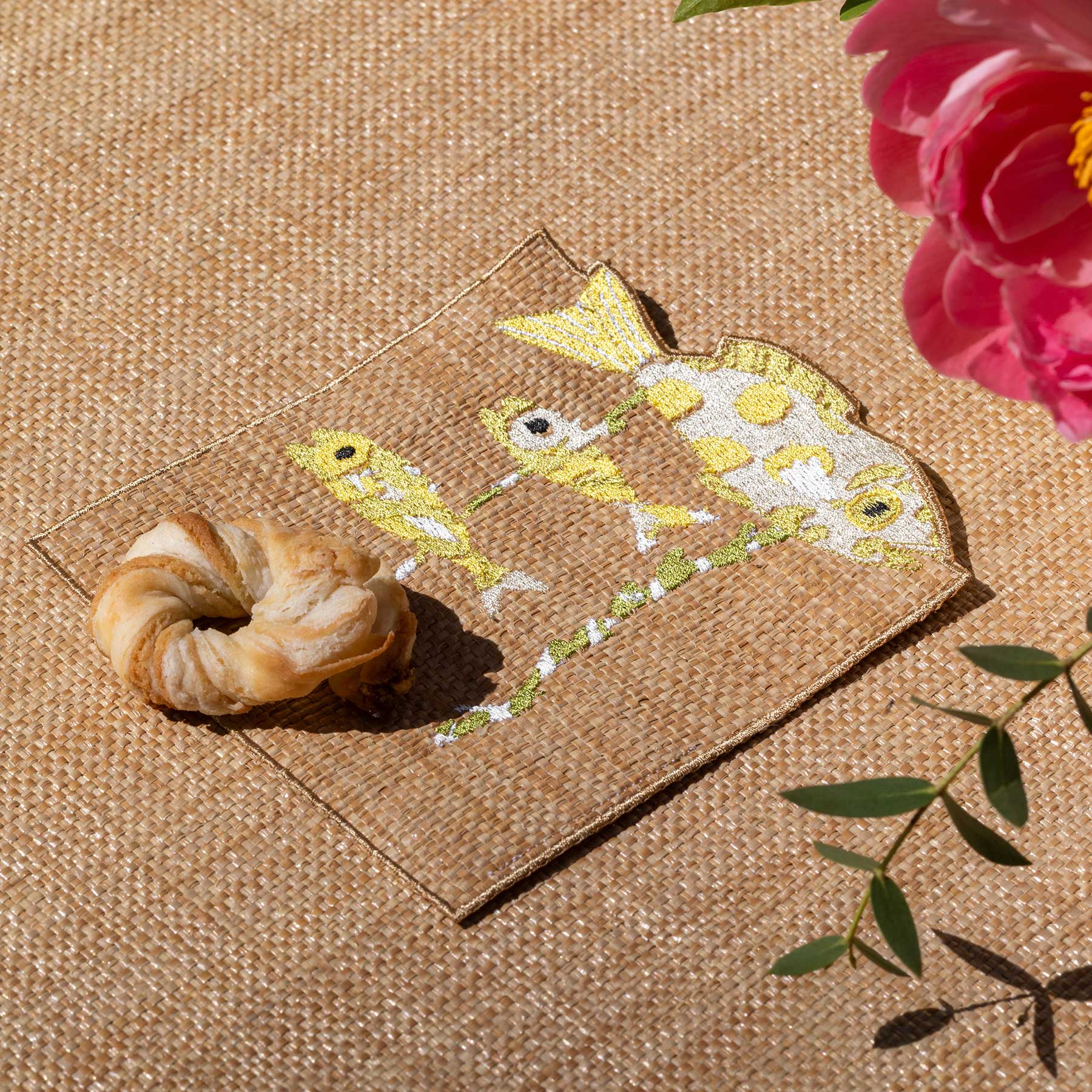 Sottobicchieri Sea Creatures in Rafia (Set di 4)