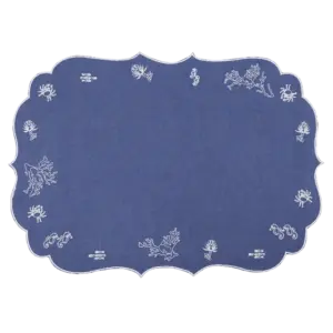 lagallinamatta tovaglietta ninette ricamo acquario denim