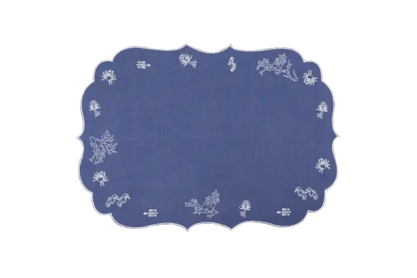 lagallinamatta tovaglietta ninette ricamo acquario denim