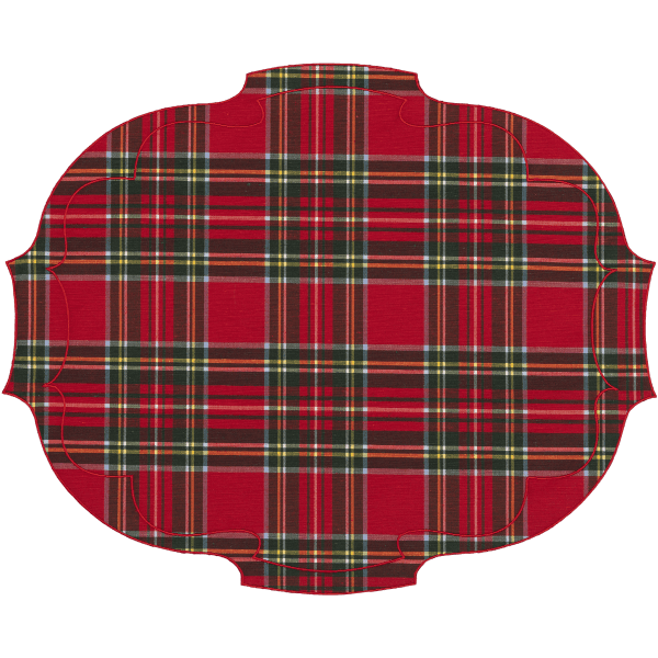 parentesi oval tartan cotone gommato