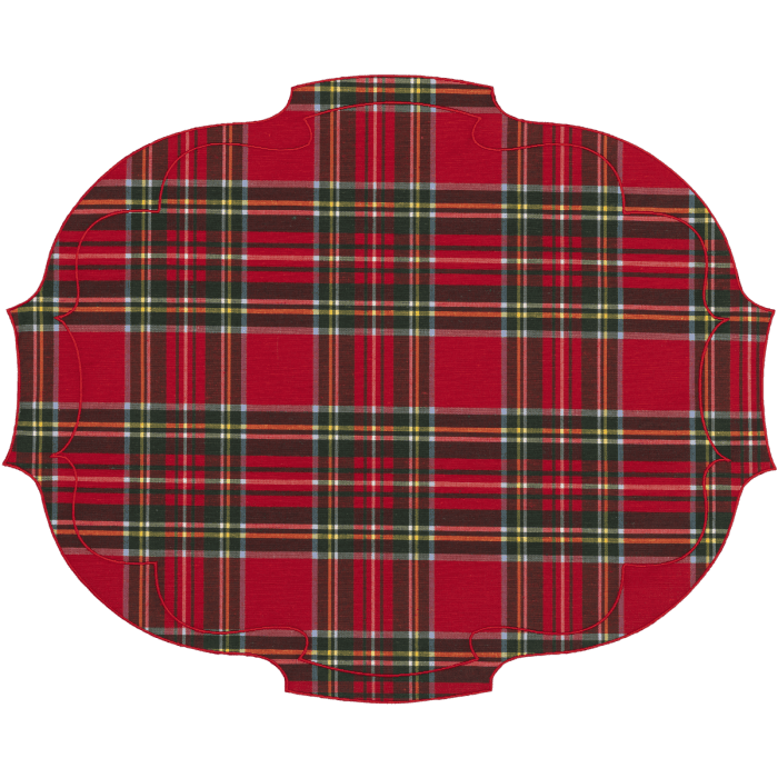 parentesi oval tartan cotone gommato