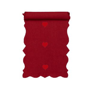 lagallinamatta runner lino gommato rosso san valentino cuori