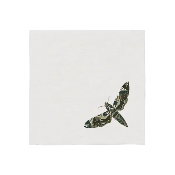 tovagliolo in lino con ricamo camaleonte collezione animali esotici