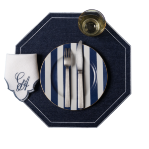 lagallinamatta semi ambientata tovaglietta octagon denim navy tovagliolo angelina bianco navy iniziali amb copia