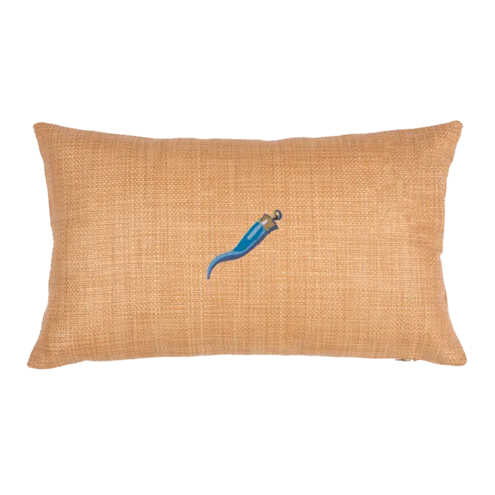 coussin en raphia avec corne