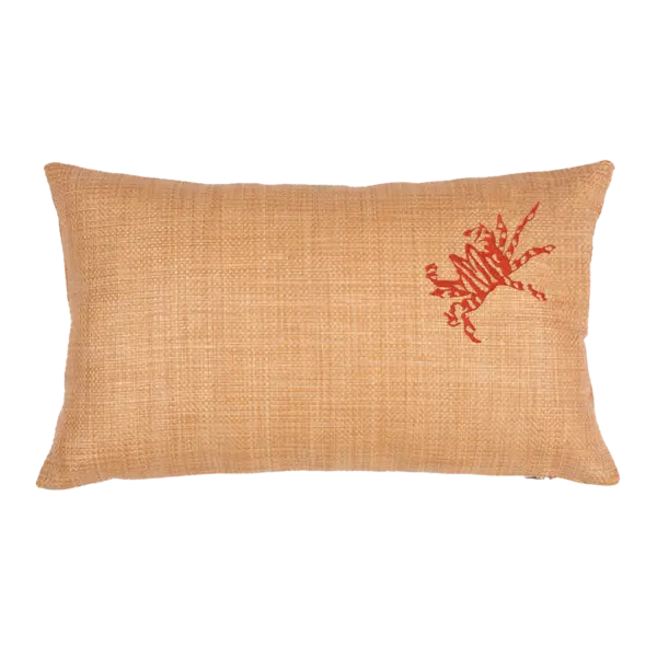 raffia cushion with crab
